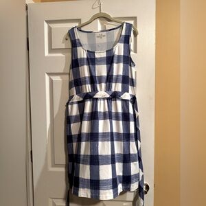 Vineyard Vine : ladies dress Blue and White Checkered Sleeveless Dress. Size med